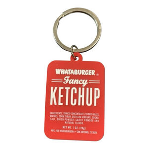 Whataburger Collectible 2 Sided Spicy Ketchup Fancy Ketchup Key Chain Loop Gift
